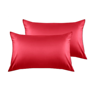 Warmstar Cotton King Size Red Pillow Cases 2 Pack 90 x 50 cm,600 Thread Count Soft Pillowcases Breathable,Satin Weave Long Staple Cotton Pillow Case Hypoallergenic with Envelope Closure