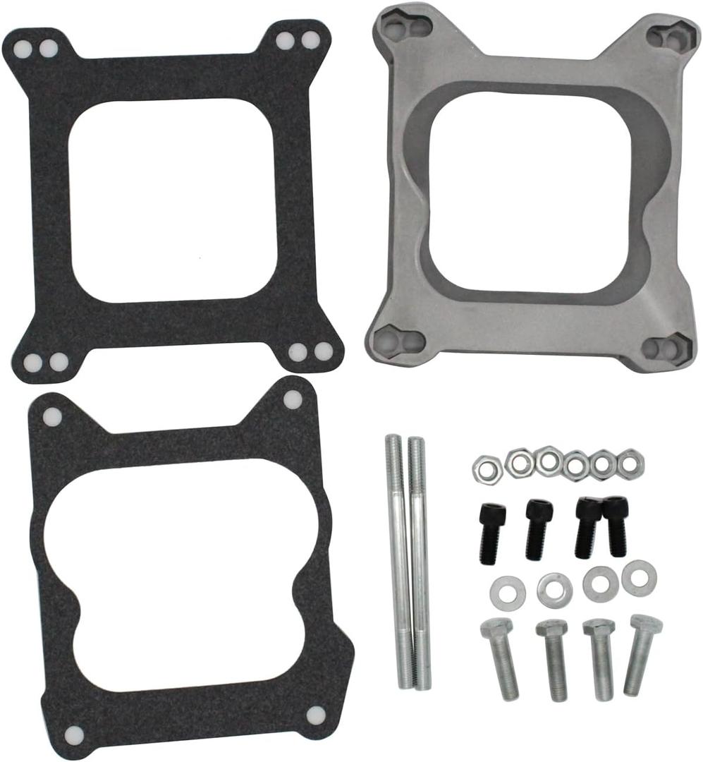 1 Set SHLPDFM Carburetor Spacer 3/4" Plastic Phenolic 4-Barrel Square Bore Carburetors to Quadrajet Spread Bore