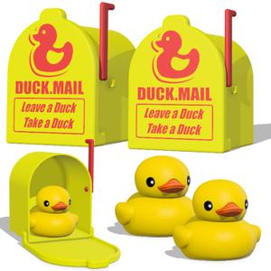 2PCS Cruise Duck Mailbox, Magnetic Wall Mount for Cruise Ship Cabin Door, Cute Decor & Interactive Toy for Duck Hunting Game, Gift for Cruise Lovers (Yellow)