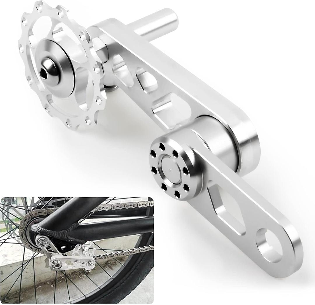 PSLER Bike Single Speed Chain Tensioner, Aluminum Alloy Bicycle Chain Guide with Derailleur Hanger, Foldable Bike Chain Stabilizer Replacement for MTB Road Cycling Accessories
