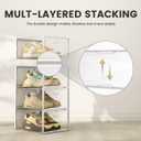 Pinkpum XXL Larger Shoe Storage Boxes Fit Size 14, Clear Plastic Stackable Shoe Organizer 12 Pack Sneaker Storage for Sneakerheads Shoe Containers