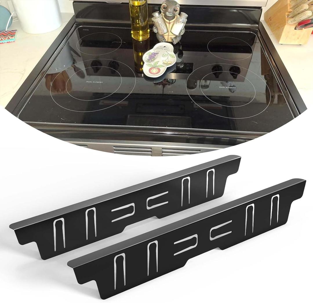 Stainless Steel Stove & Counter Top Gap Covers - Oven Gap Filler Kit 23.4" - Heat Resistant Slide-in Range Trim Guard for Seamless Kitchen Accessories Easy Clean (Black) Stainless Steel Stove & Counter Top Gap Covers - Oven Gap Filler Kit 23.4" - Heat Resistant Slide-in Range Trim Guard for Seamless Kitchen Accessories Easy Clean (Black)