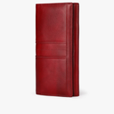 RFID Vintage Long Wallets for women 3 Zippers Secure Large Capacity Travel Clutch Multi-card Wallets (Red)