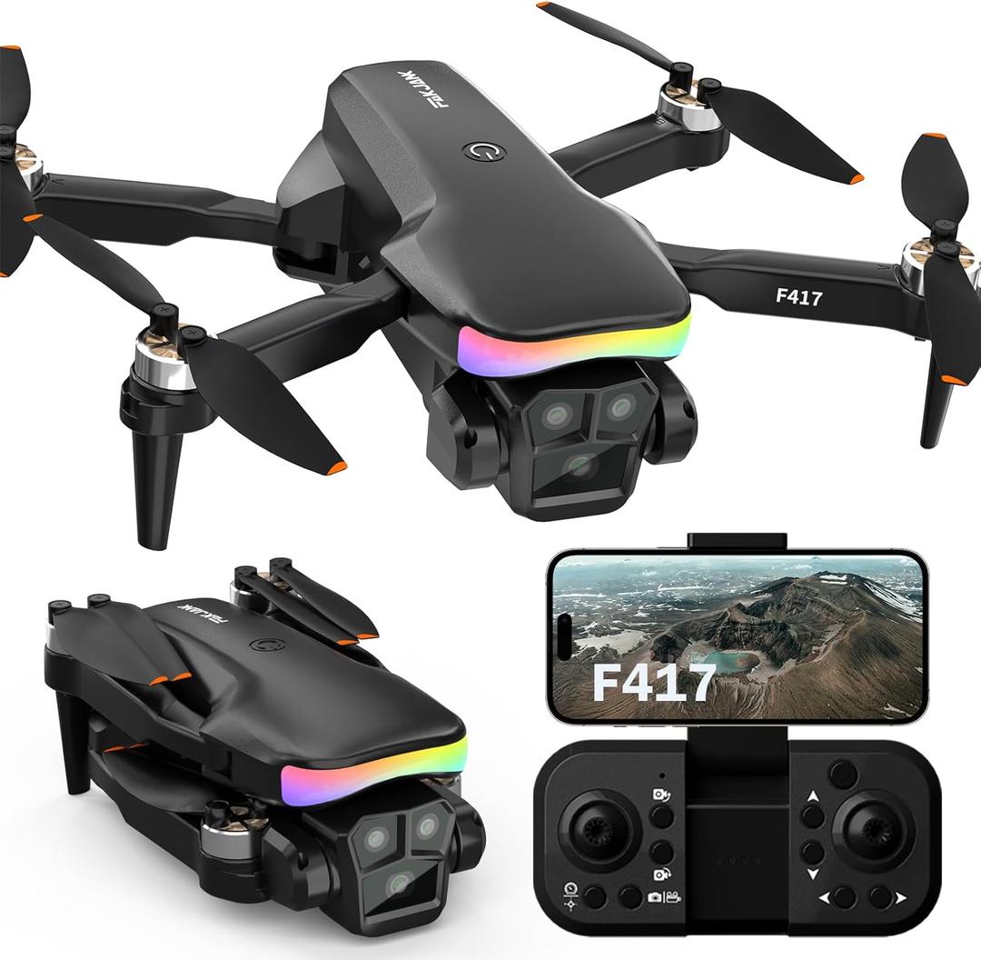 Drone with 1080P Camera for Adults,LED Colorful Light,FPV Drones Outdoor for Beginners Children,RC Quadcopter with WiFi Transmission Altitude Hold Tap Fly Optical Flow Positioning