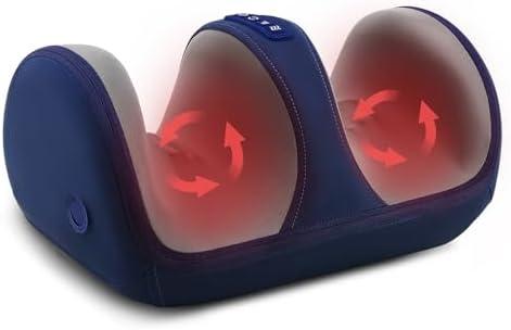 CCHYF Shiatsu Foot Massager with Heat, Foot and Calf Massager for Circulation and Pain Relief, Plantar Fasciitis, Massage Feet/Arm/Calf/Ankle with Kneading Rolling, Gifts for Women & Men, Blue