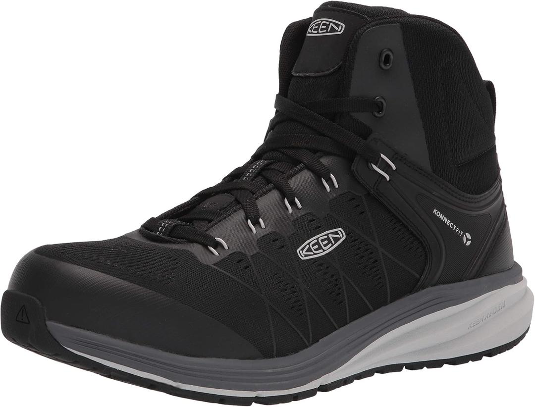 KEEN Utility Men's Vista Energy Mid Height Composite Toe Work Shoes Work Boots (10.5 Wide, Vapor/Black)