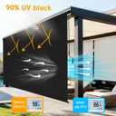12'W x 8'H Black Outdoor Roller Shade with Crank Wand Patio Shades Roll up, Privacy Protection & UV Blocking for Pergola | Gazebo, 144"W x 96"H