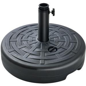 FLAME&SHADE Patio Umbrella Base Stand - 60 lbs 17.7" Fillable Outdoor Umbrella Base, Water Filled Heavy Duty Base for Table Market Umbrella Holder, Garden, Backyard, Pool, Beach(Black)