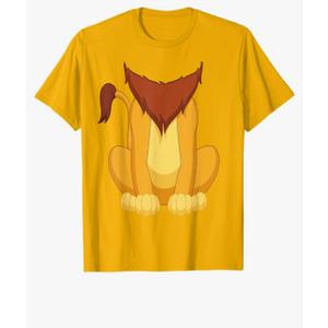 Lion Shirt Adult Men Women Kids Lion Costume T-Shirt, Yellow, Size L