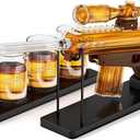 Kollea Gifts for Men Dad, Whiskey Decanter Sets, Gun Decanter Set with 4 Bullet Glasses & Sighting Telescope, Boyfriend Birthday Present, Liquor Dispenser for Bar, Anniversary - 22 oz, Christmas