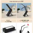 EZVALO LED Rechargeable Desk Lamp, 6000mAh Battery Operated Light, Cordless Table Lamp for Book Reading, Foldable Mini Lamp & Portable, 3 Color Dimmable Small Wireless Reading Lamp, Black