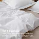 Bedsure 100% Washed Cotton Duvet Cover Oversized King - Bright White Minimalist Cotton Duvet Cover Linen Like for All Seasons - Plain Simple Bedding Set (Bright White, Oversized King, 120"x98")
