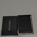 RUNBOX Slim Money Clip Wallets for Men RFID Blocking 11 Card Holder Minimalist Small Leather Bifold Men's Front Pocket Wallet Gift Box (Carbon Black n Red)