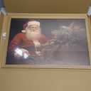 Christmas Wall Art Pictures, Vintage Christmas Wall Decor Prints, Vintage Santa Portrait Canvas Print Posters, Farmhouse Santa Pictures for Wall Framed 16x24 Inch