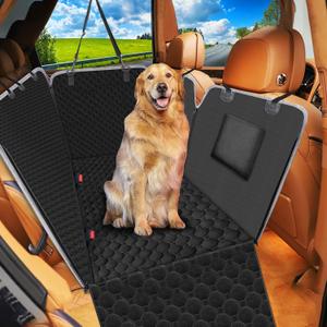 Mancro Dog Car Seat Cover, 2026 Upgraded 600D Heavy Duty Waterproof & Scratch-Resistant Dog Hammock for Car, Back Seat Pet Cover for Dogs with Sedan and Truck, X-Large, Black