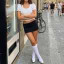 Fold Over Mini Skirts for Women Y2k Low Rise Bodycon Sweat Short Skirt Cute Going Out Micro Mini Skirt Streetwear (Black) Medium