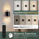  2-Light Modern Crystal Wall Sconces Titanium Gold Frosted Glass Gold Vanity Wall Light Luxury Set of 2 Wall Light Fixtures for Bedroom Living Room Dining Room Vanity Mirror Light