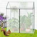 SPECILITE 51"x35"x49" Walk-in Garden Plant Netting Mesh Cover, Crop Cage with Frame and Zippered Door, Plant Protectors from Animals, Plant Protection Tent for Vegetables, Fruits, White