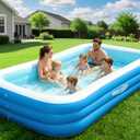 Large Inflatable Pool for Kids and Adults,10ft x 6ft Oversized Thickened Blow Up Pool for Kid and Adult, Durable Swimming Pool for Backyard, Outdoor, Garden, Summer Water Party (120"x70"x22")