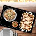 Megachef Electric Warming Tray with Adjustable Temperature Control, 24 in, Silver, Black