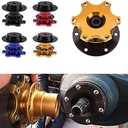 BestTeam Universal Steering Wheel Snap Off Quick Release Hub Adapter Boss Kit With 6-hole Steering Wheel Hub (Red)