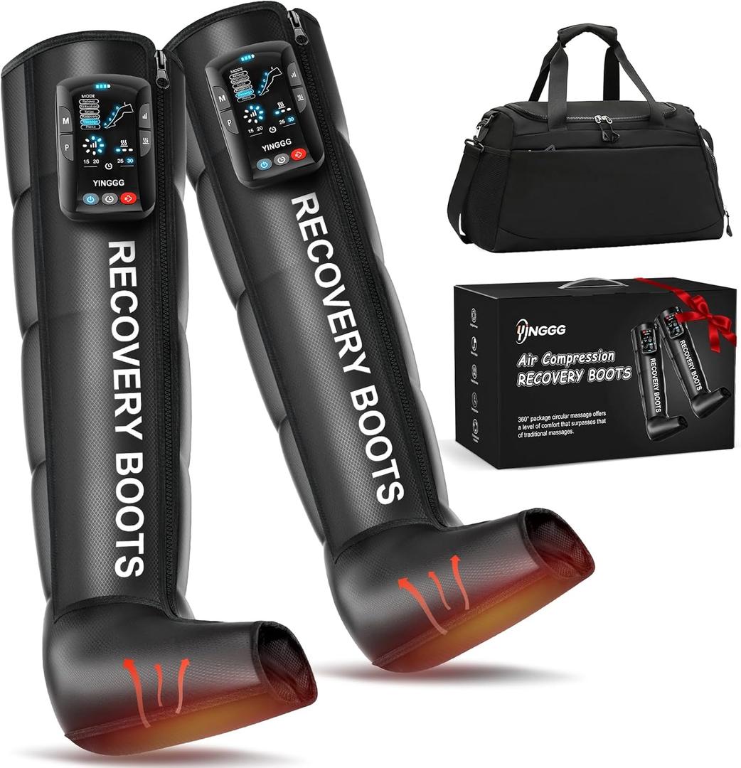 YINGGG Leg Massager, Recovery System for Improved Circulation and Fast Recovery, Professional Foot Massage Boots with 5 Massage Areas, 8 Intensities(Two Legs)-Large