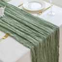 Sage Green Cheesecloth Table Runner Spring Decor Summer 10ft Boho Gauze Cheese Cloth Runner for Wedding Party Baby Bridal Shower Birthday