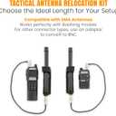 Tactical Antenna Relocation Kit Enhanced Signal & Mobility Chest Rig & Backpack Compatible Durable, Lightweight & Weather-Resistant Ideal for Military, Outdoor Use (Black, 19" Cable)
