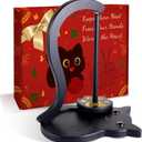 Black Cat Yarn Holder for Crocheting, Wooden Crochet Yarn Holder Magnetic Yarn Spinner with Accessories Storage Anti-Slip Pads,Yarn Ball Holder Crochet Gift for Knitting Lovers with Gift Box Packaging