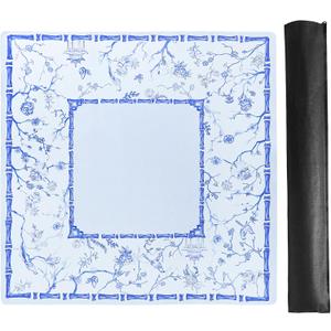 TIASUSAN Large Blue Mahjong Mat (31.5 x 31.5) with Black Carrying Bag, Anti-Slip, Noise-Reducing Table Cover for Mahjong, Poker, Board Games, Dominoes, and Card Games