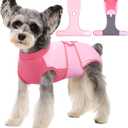 Kuoser Recovery Suit for Dogs, Soft Dog Spay Suit for Female Surgery Recovery, Breathable Dog Neuter Recovery Suit Male, Anti Licking Dog Onesie for Abdominal Wounds Cone Alternatives, Pink XS (X-Small (Back: 8.3" - 11.4"; Weight: 4 - 7LB))