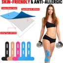 16 PCS Kinesiology Tape for Knees, 4 Colors Knee Support Tape, Precut Knee Tape for Knee Stability, Athletic Tape, Kinetic Tape for Knee (Black, Skin Color, Rose Red, Light Blue)