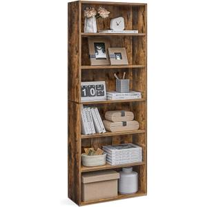 VASAGLE 6-Tier Bookshelf, Storage Organizer, 23.6 x 9.5 x 63.2 Inches, 6 Tiers Open