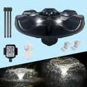 Pond Fountain Aerator,10000 GPH, 8 White LED Lights, Constant and Gradient Dual Modes,time Controller.35 Power Cord, Classic Crown Spray Pattern 4x10for Pond, Lake, Swimming Pool& Water Garden