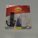 Command Large Matte Black Double Hooks, 1 Hook and 1 Command Strip, Damage Free Hanging Wall Hook with Adhesive Strip