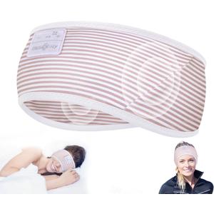 MUSICOZY Sleep Headphones Bluetooth 5.4 Headband, Wireless Earphones Sweat Resistant Earbuds with Ultra-Thin HD Stereo Speaker for Workout Running(White Red)