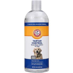 Arm & Hammer Dog Water Additive for Dental Care - Bad Breath Eliminator for Dogs & Dog Breath Freshener - Dog Tooth Plaque Cleaner & Dog Tartar Remover - 16 Fl Oz Dental Rinse for Dogs - Package of 1