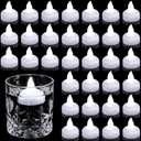 Honoson 36 Pieces Flameless Floating Candles Waterproof LED Tealights Floating Candles Warm White Battery Operated for Valentine Wedding Party Pool Decorations(White Light)
