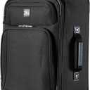 Skyway Epic Softside Carry-On Luggage - Lightweight Suitcase with Wheels for Travel | TSA Approved Carry-On Bag | Spinner Suitcase | Carry-On Luggage with Telescoping Handle, 20 inch, Black