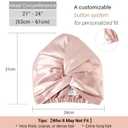 Anti-Slip Adjustable Real 22 Momme 100% Mulberry Silk Bonnet for Sleeping Women, Double-Layered Silk Hair Bonnet, One Size (21-24 inch circumference), Pink