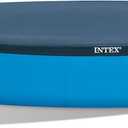 Intex 28023E Pool Cover: for 15ft Round Easy Set Pools  Includes Rope Tie  Drain Holes  12in Overhang  Snug Fit (13'11" (Round))