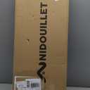 Nidouillet 35.5" Outdoor Garden Bench, Weatherproof Patio Benches 2-Person Seat Backless Wooden Porch Bench, Multifunctional Slat All Weather Bench for Garden Lawn Front Porch Park Backyard (Black)