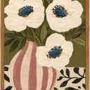 Framed Vintage Floral Wall Art, Abstract Flower Pictures Wall Decor, Neutral Moody Botanical Paintings Canvas Prints Mid Century Modern Home Decor Aesthetic for Living Room Bedroom Bathroom 16x24 inch
