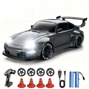1:24 Scale RC Drift Car with Proportional Tuning & Gyro Control  25km/h 4WD High Speed, Dual Batteries 50+ Min Play, 2.4GHz Remote  Multi-Surface Drift Tires + LED Lights Storm Drive