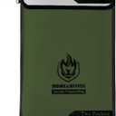 Upgraded Two Pockets Fireproof Document Bag (2000), andyer 15x 11Waterproof Fireproof Money Bag for Cash with Zipper, Important Document Storage Organizer for Valuables, Legal Documents Safe (Green)