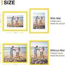 decorUhome 8.5 by 11 Picture Frame, Display Pictures 6x8 with Mat or 8.5x11 without Mat, Wall & Tabletop Display Certificate Frame, Yellow, 1 Pack