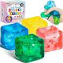 4 Pack Fidget Toy Stress Cube, Slow Rise Stress Balls Ice Cube,Mellow and Chill,Square Squishy Balls for Anxiety Relief,Nice Cube Squishy,Prize Box Toys for Kids Classroom Birthday Gifts Party Favors