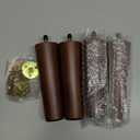 Yaliuliu 6 Inches Round Solid Wood Furniture Legs Set of 4, Brown Wooden Replacement Feet with Threaded 5/16'' Hanger Bolts for Sofa, Couch, Armchair, Cabinet, TV Stand, Ottoman and Dresser