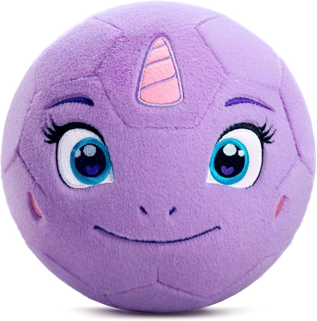 VangeBow Silent Indoor Soccer Balls for Toddlers 1-3, Inflatable Soft Plush Baby Toddler Soccer Ball Toys Gifts for Kid 3-5 Year Old Girl Boy First Birthday Gift (Unicorn, Pump Include)
