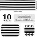 10 Pack Striped Table Runner Polyester Table Decor Classic Black and White Striped Table Runner for Indoor Outdoor Wedding, Birthday Parties, Banquets, Fit Rectange and Round Table(12 x 72 Inch)